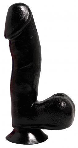 Basix Rubber Works 6.5-inch Dong with Suction Cup - Black