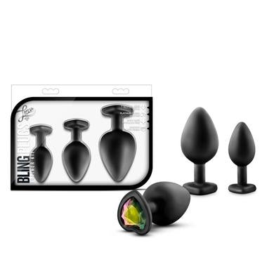 Luxe - Bling Plugs Training Kit - Black W-  Rainbow Gems