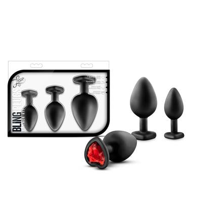 Luxe - Bling Plugs Training Kit - Black W-  Red Gems