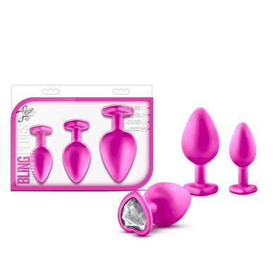 Luxe - Bling Plugs Training Kit - Pink W-  White Gems