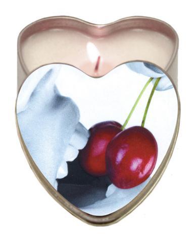 Cherry Edible Massage Oil Heart Candle - 4 oz.