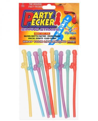 Party Pecker Sipping Straws - 10 Count