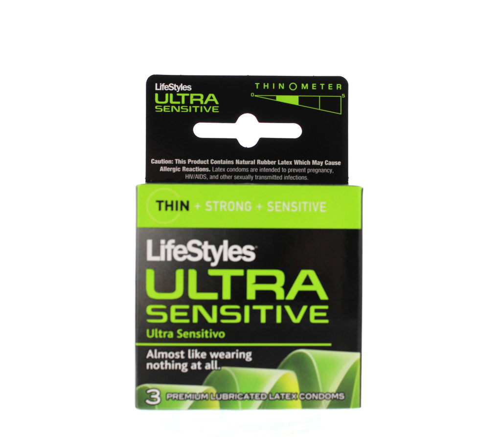 Lifestyles Ultra Sensitive Lubricated Condoms -3 Pack