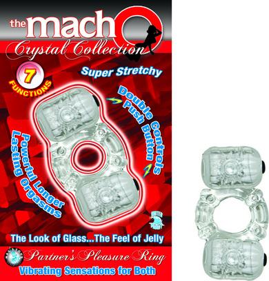 The Macho Crystal Collection Partners Pleasure Ring - Clear