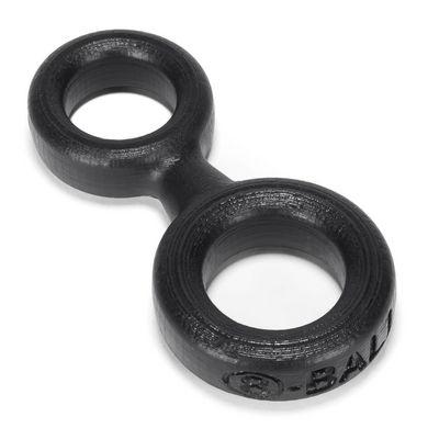 8-ball Cockring with Attached Ball-ring Oxballs - Black