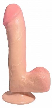 Basix Rubber Works - 7.5-inch Dong with Suction Cup - Flesh