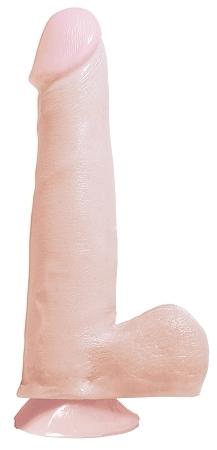 Basix 7.5 Inch Dong With Suction Cup - Flesh