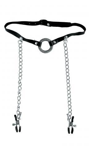 Fetish Fantasy Series Limited Edition O-Ring Gag And Nipple Clamps