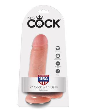 King Cock 7-inch Cock with  Balls - Flesh