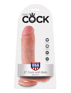 King Cock 8-inch Cock with  Balls - Flesh