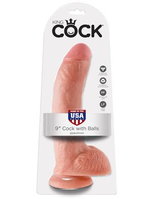 King Cock 9-inch Cock with  Balls - Flesh