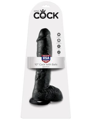 King Cock 10-inch Cock with  Balls - Black