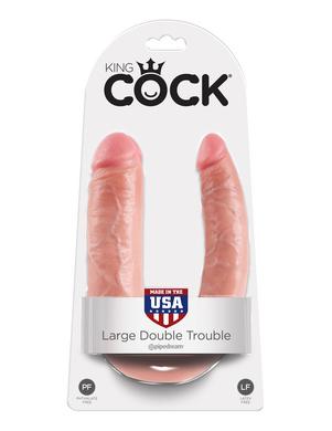 King Cock Large Double  Trouble - Flesh