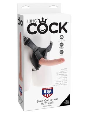 King Cock Strap-on Harness with 7 Inch Cock - Flesh