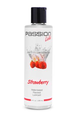 Passion Licks Strawberry Water Based Flavored Lubricant - 8 Fl. Oz. - 236 Ml