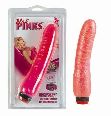 Hot Pinks Curved Penis 8.5-inch - Pink