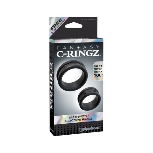 Fantasy C-Ringz Max Width Silicone Rings - Black